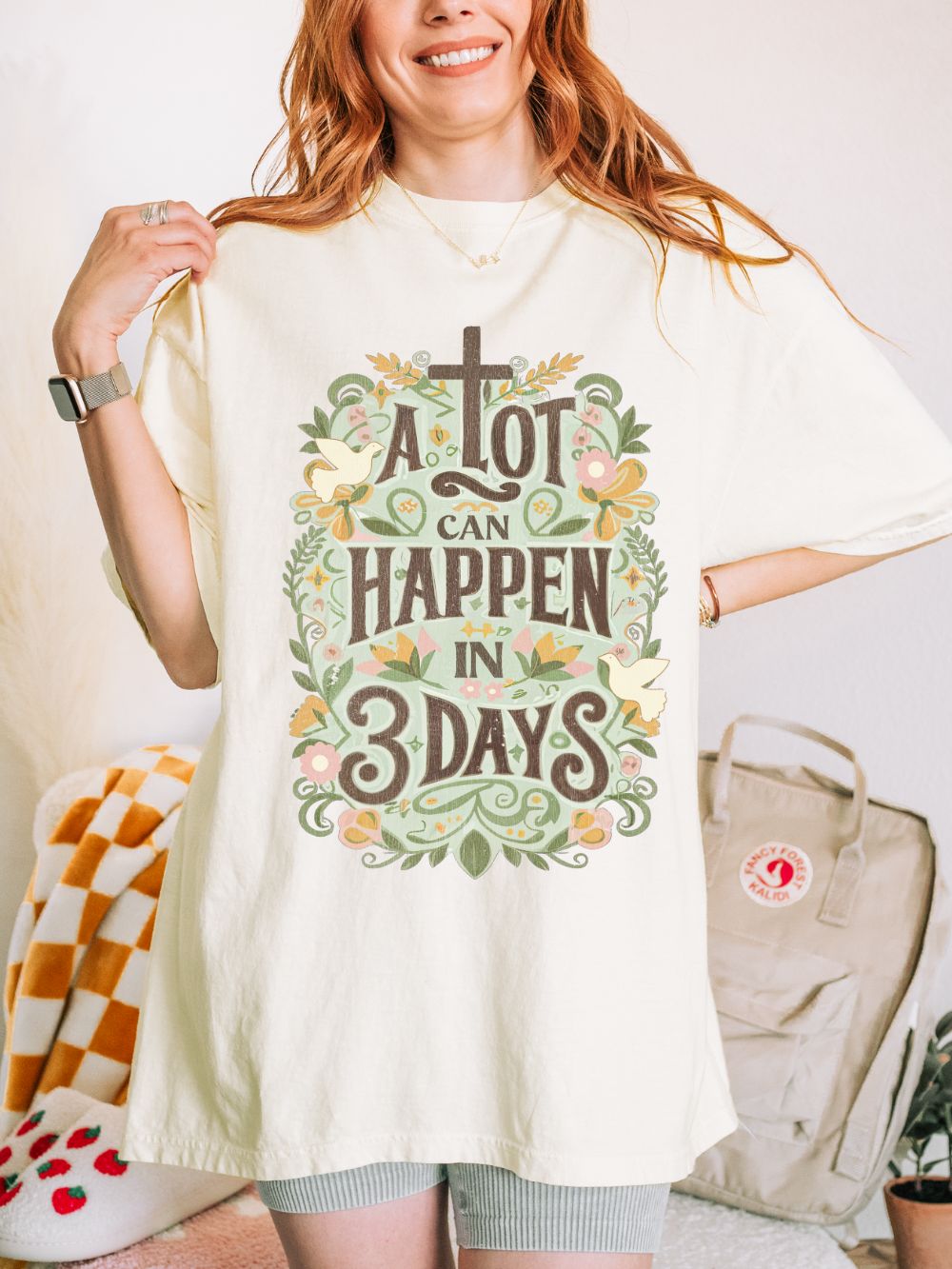 A Lot Can Happen in 3 Days T-Shirt Christian Faith Graphic Unisex Distressed Tee