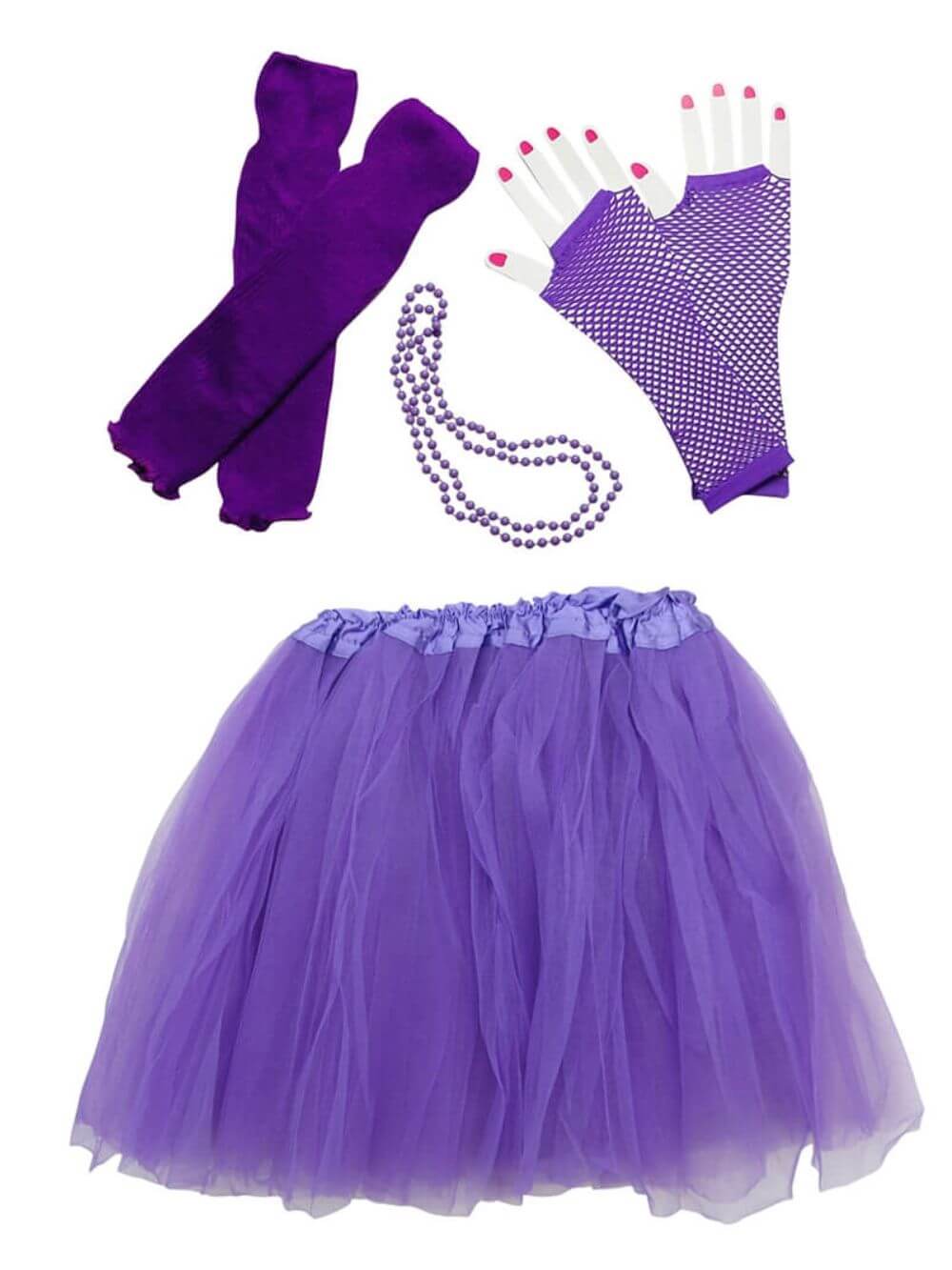 80s Tutu Costume Outfit for Kids, Adults, Plus Size - 4 Piece Dress Up Set - Sydney So Sweet