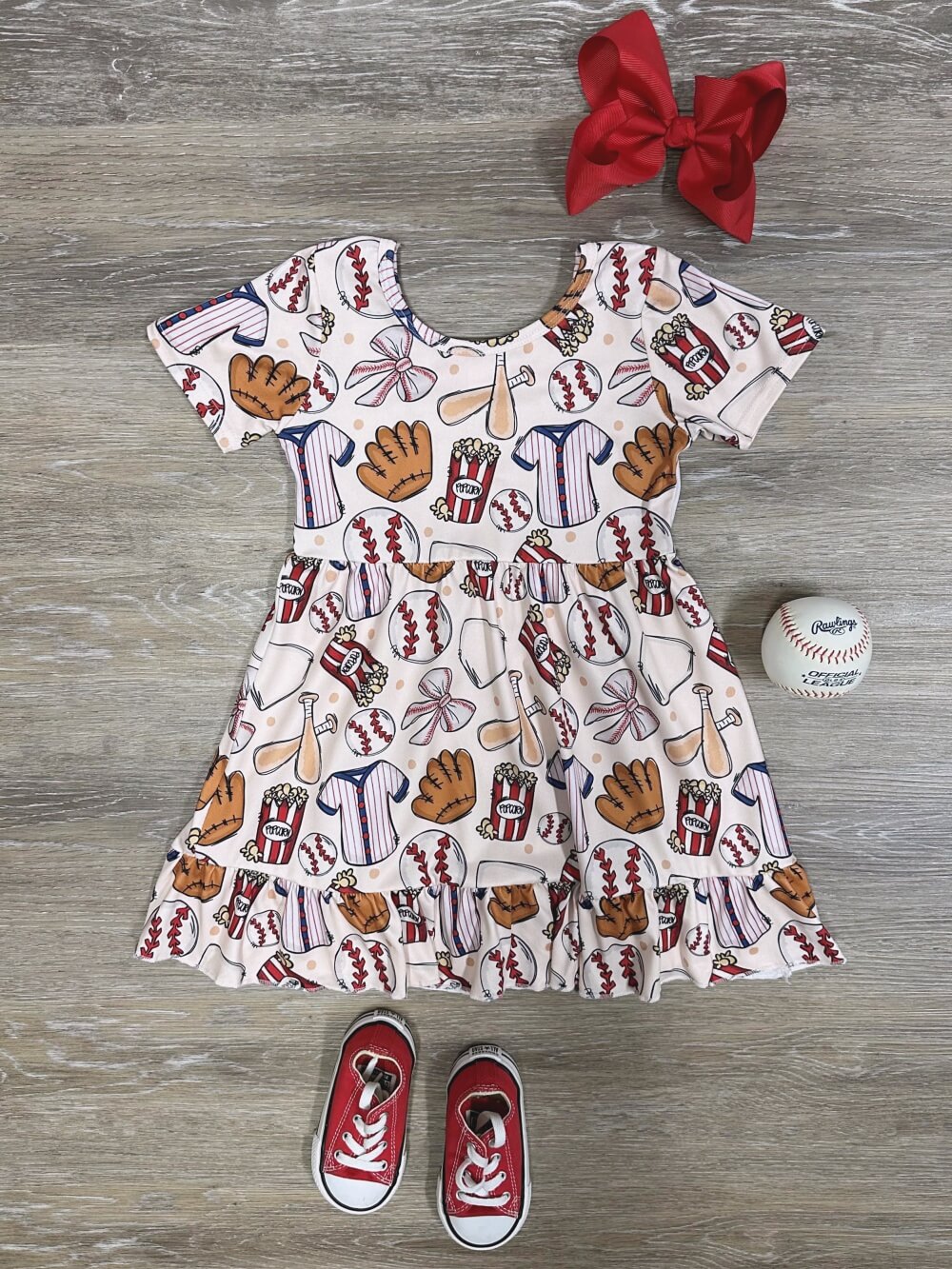 All-American Day at the Ballpark Girls Baseball Dress - Sydney So Sweet