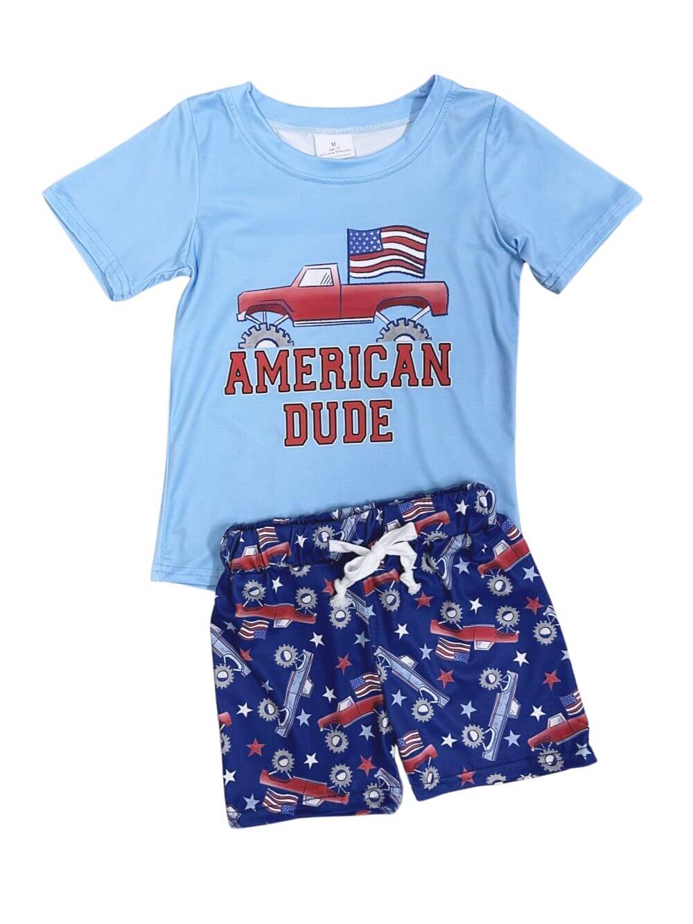 All-American Dude Boys Red, White & Blue Shorts Outfit - Sydney So Sweet