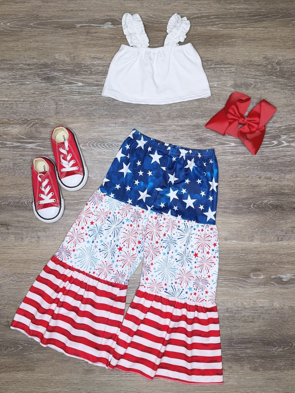 All American Girls Patriotic Bell Bottoms Outfit