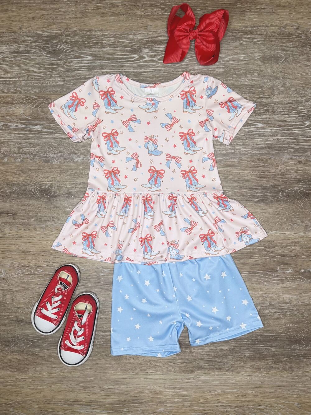 All American Cowgirl Boots Girls Shorts Outfit