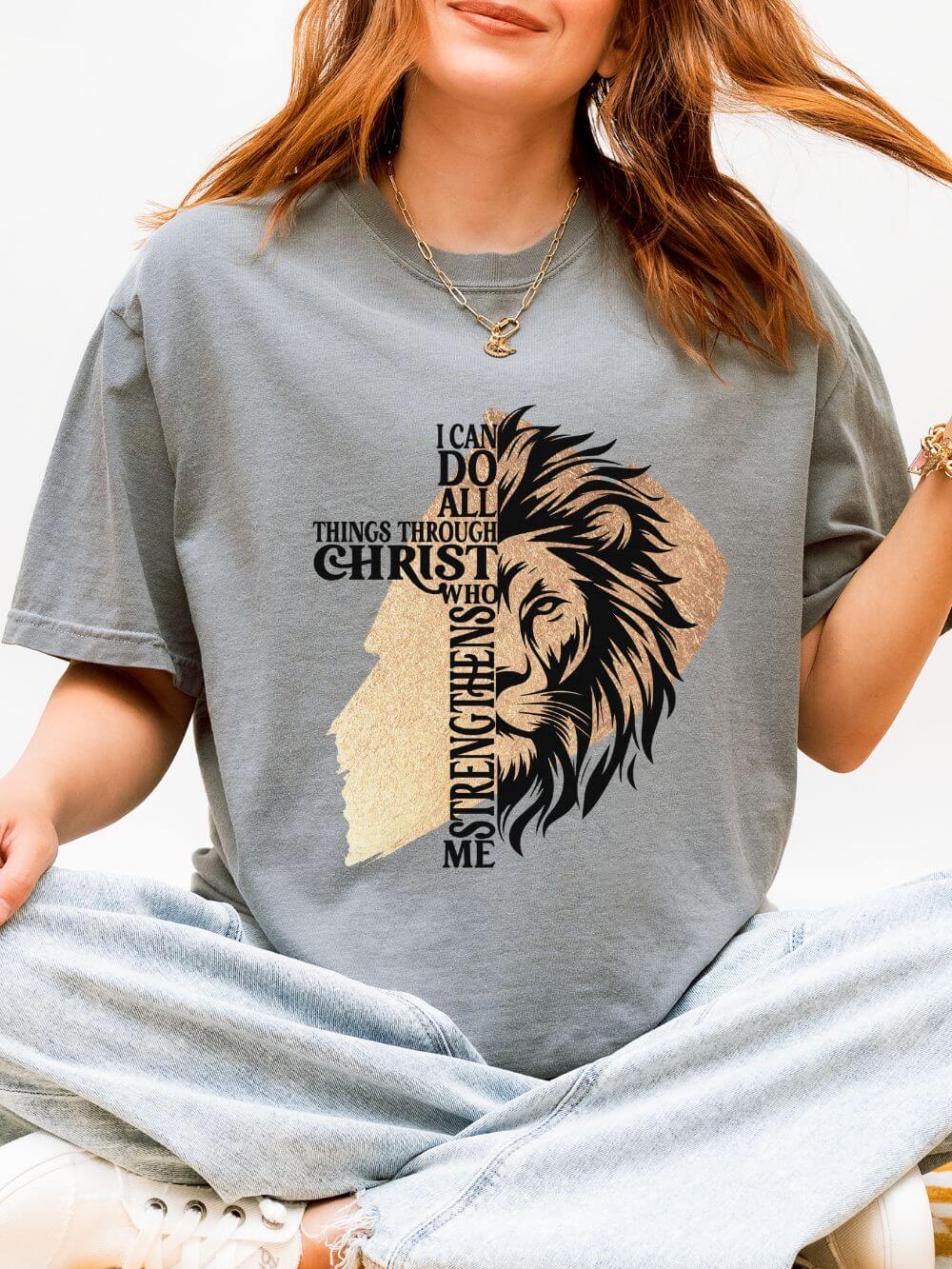 All Things Through Christ Christian Graphic T-Shirt Unisex Short Sleeve Tee - Sydney So Sweet