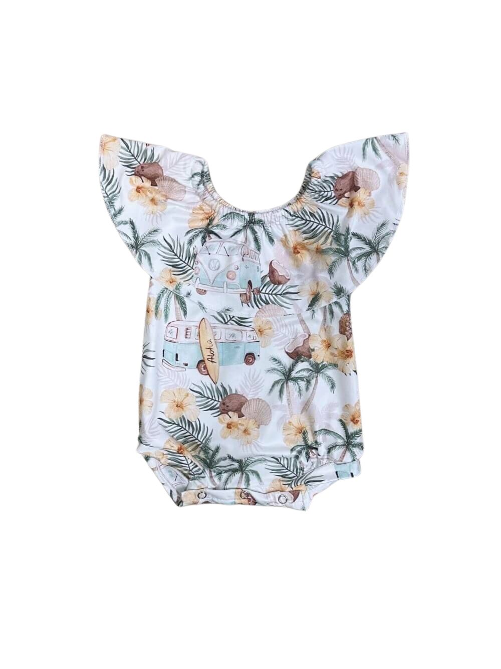 Aloha Cutie Palm & Pineapple Baby Romper - Sydney So Sweet
