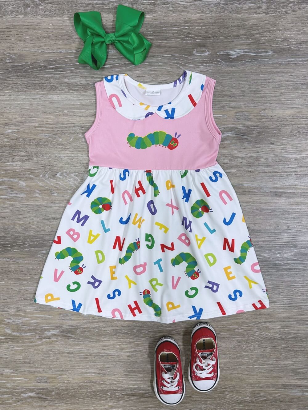 Alphabet & Caterpillars Girls Back to School Dress - Sydney So Sweet
