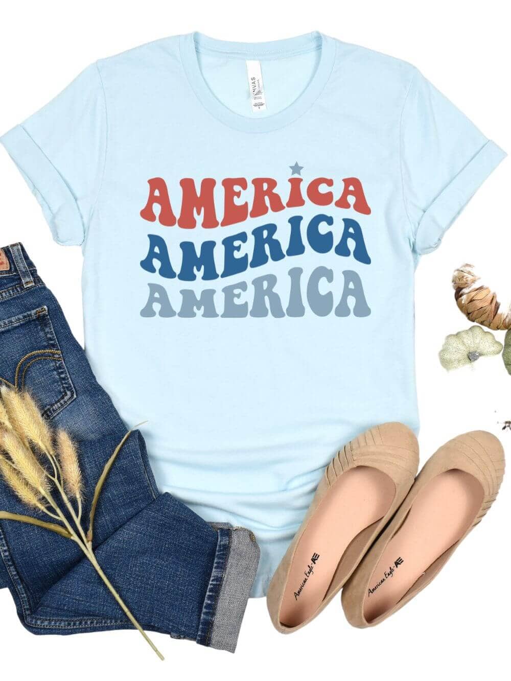 America America Retro Tee Patriotic 4th of July T-Shirt