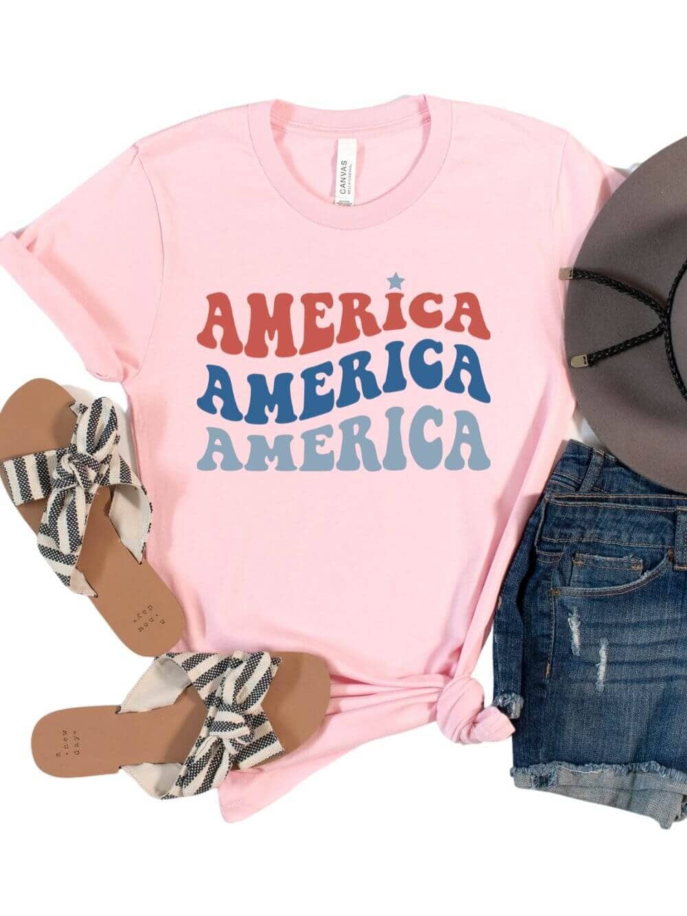 America America Retro Tee Patriotic 4th of July T-Shirt