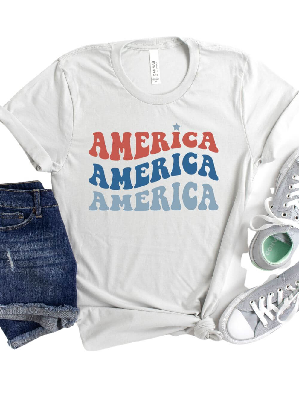 America America Retro Tee Patriotic 4th of July T-Shirt