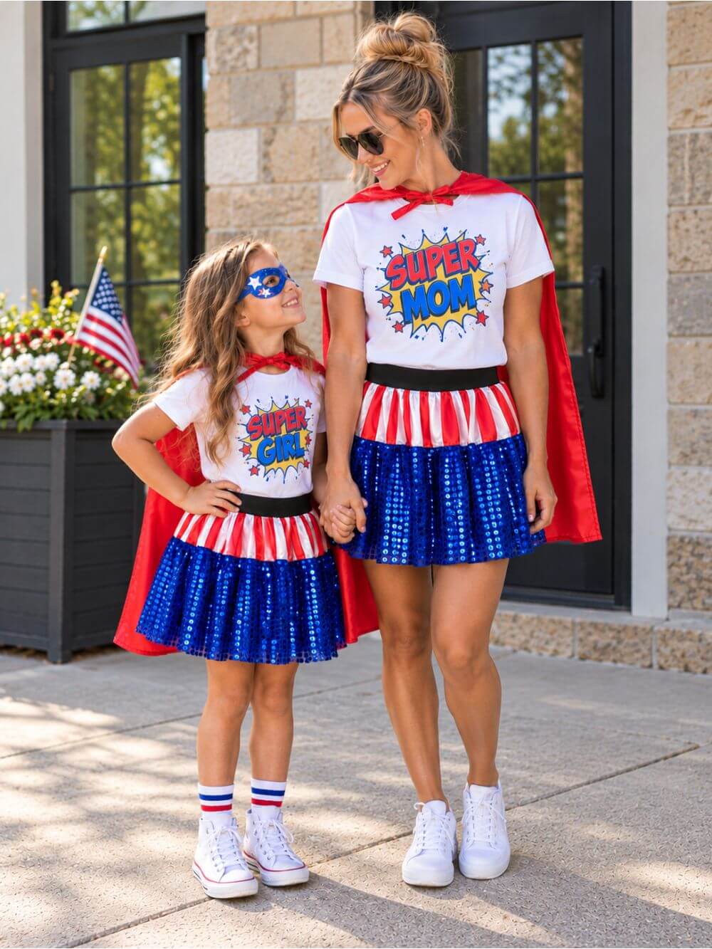 America Sequins & Stripes Superhero Tutu Skirt Costume for Girls, Women, Plus