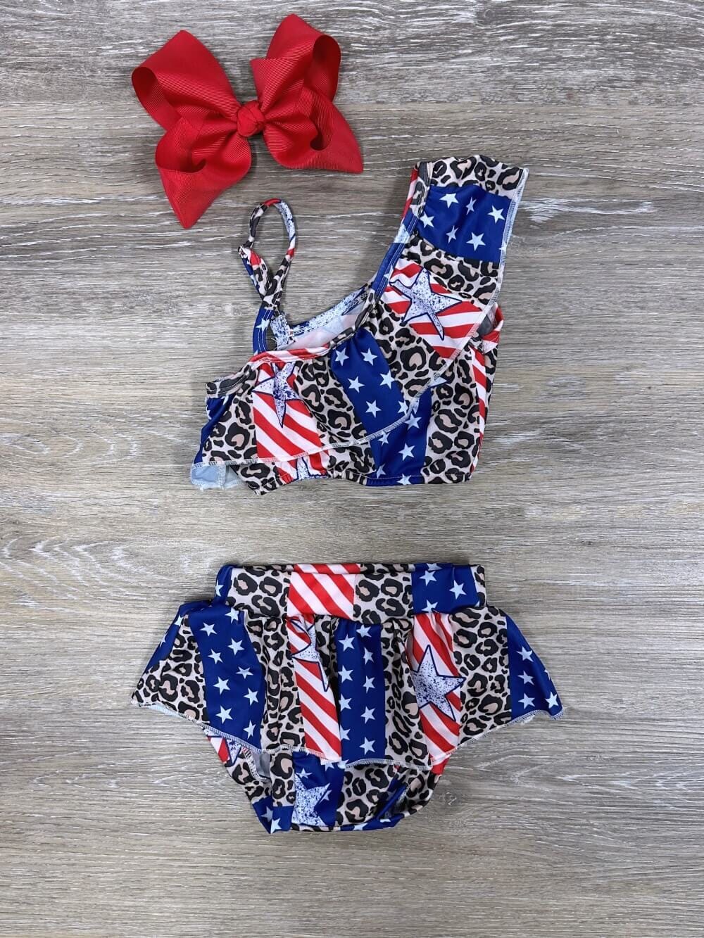 American Dream Ruffle Skirted 2 Piece Girls Swimsuit - Sydney So Sweet