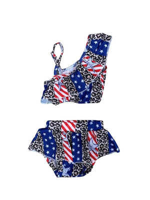 American Dream Ruffle Skirted 2 Piece Girls Swimsuit - Sydney So Sweet