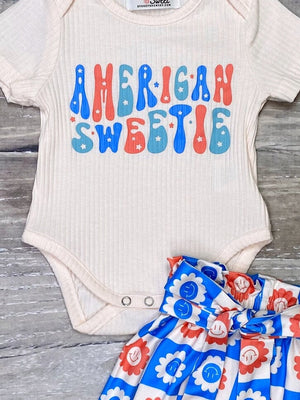 American Sweetie Red & Blue Baby Girls Patriotic Two Piece Outfit - Sydney So Sweet