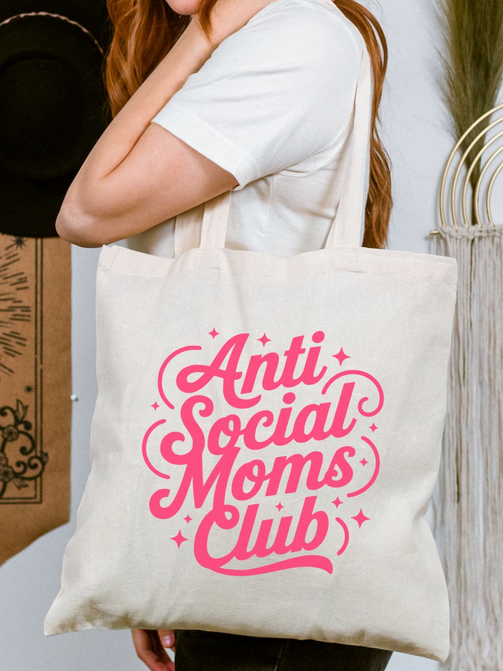 Anti Social Moms Club Cotton Canvas Grocery & Everyday Tote Bag