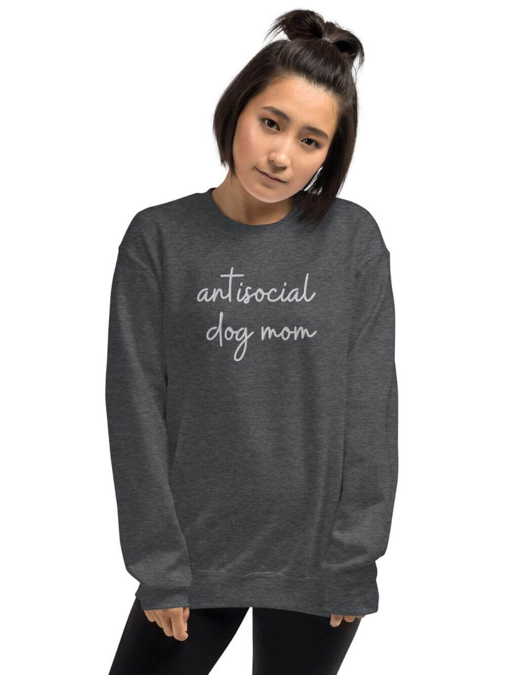 Antisocial Dog Mom Embroidered Crewneck Sweatshirt - Sydney So Sweet