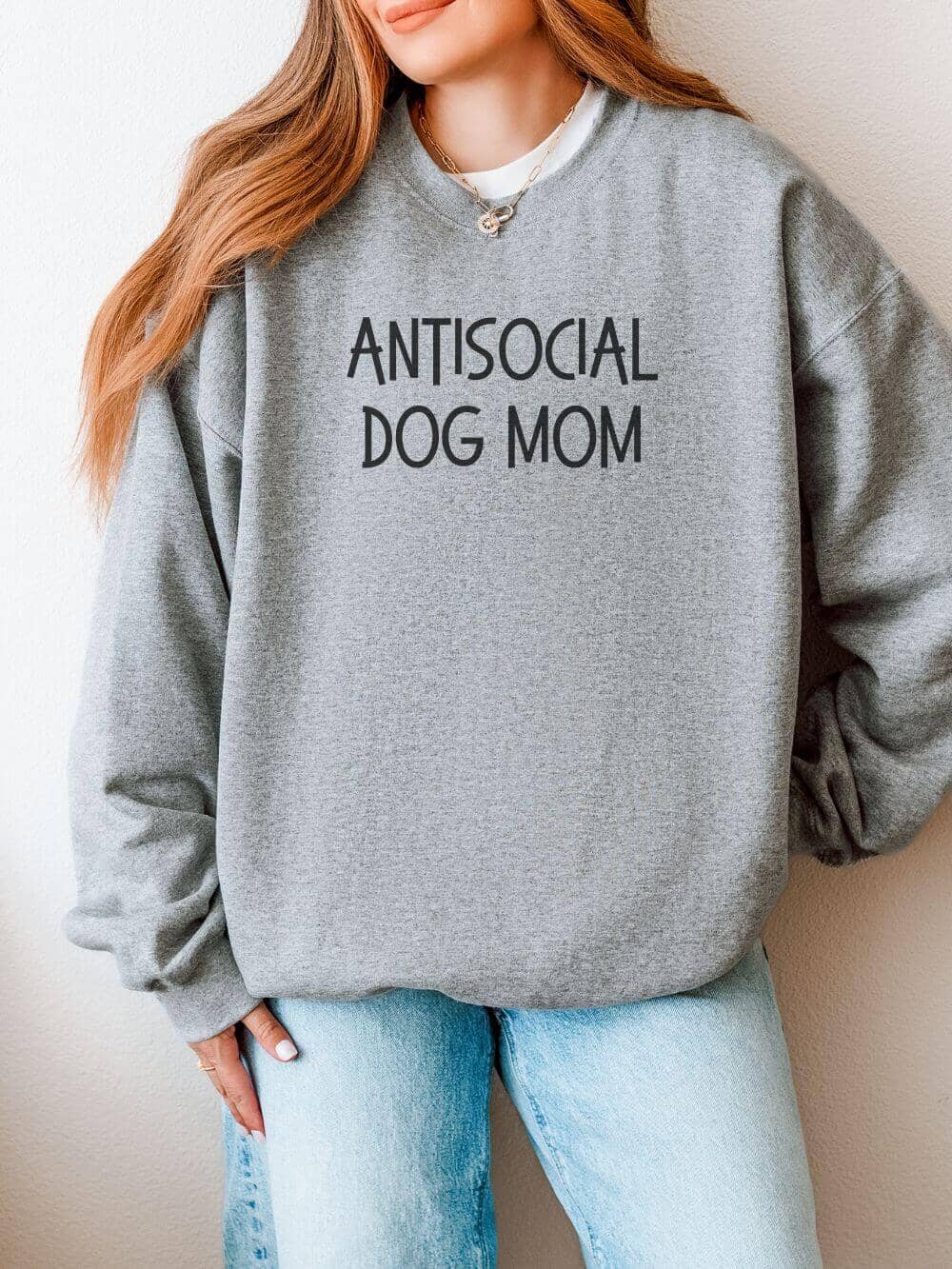 Antisocial Dog Mom Unisex Heavy Blend™ Crewneck Sweatshirt - Many Colors - Sydney So Sweet