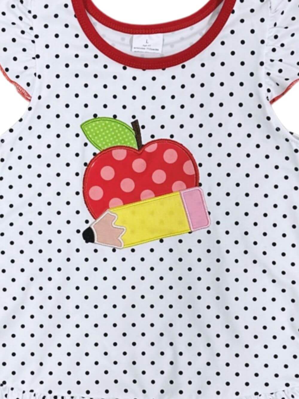 Apple Pencil Back to School Girls Red Ruffle Shorts Outfit - Sydney So Sweet