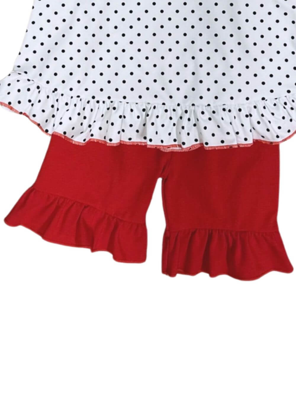 Apple Pencil Back to School Girls Red Ruffle Shorts Outfit - Sydney So Sweet