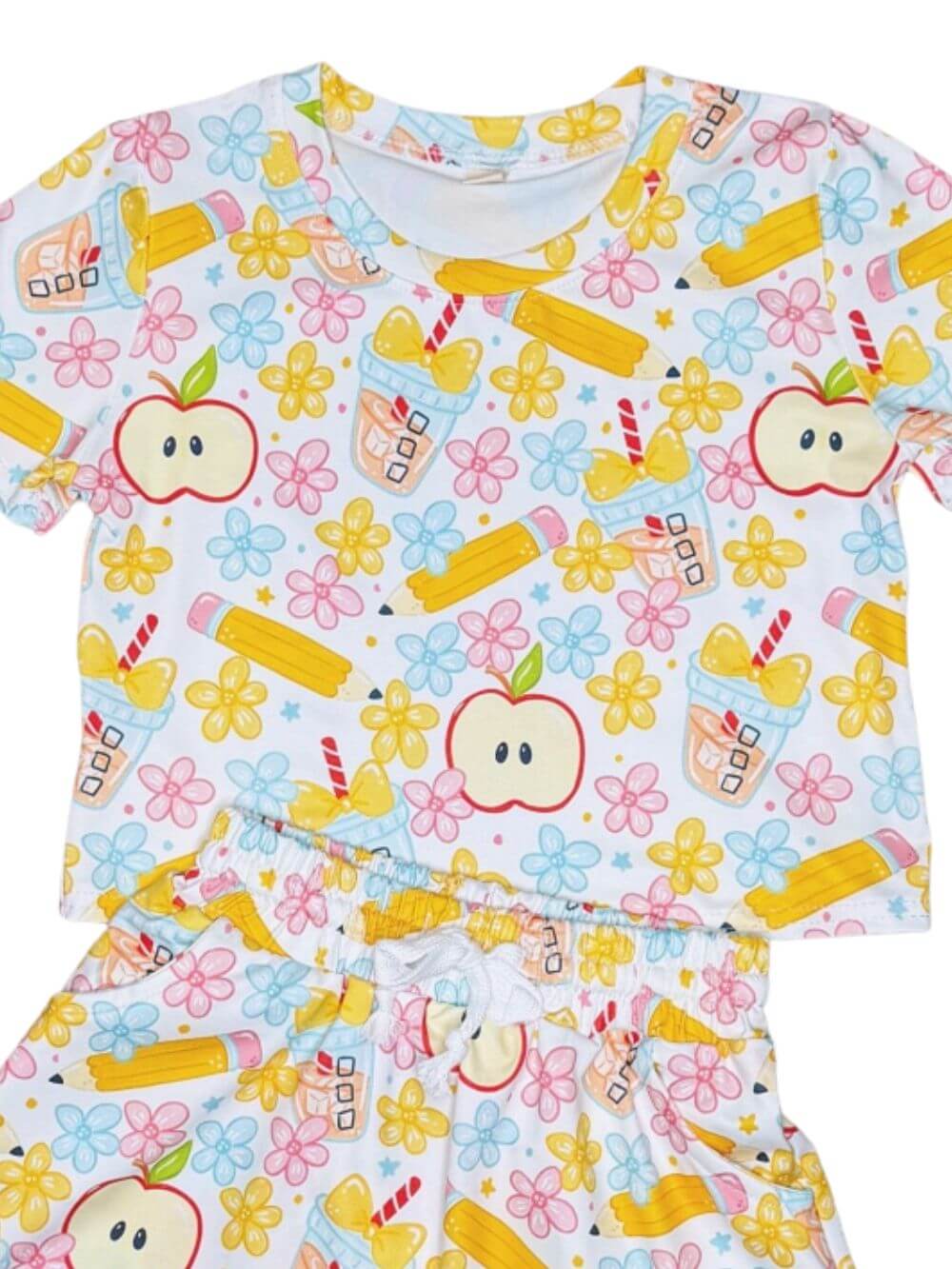 Apple & Pencil Girls Back to School Matching Skort Set