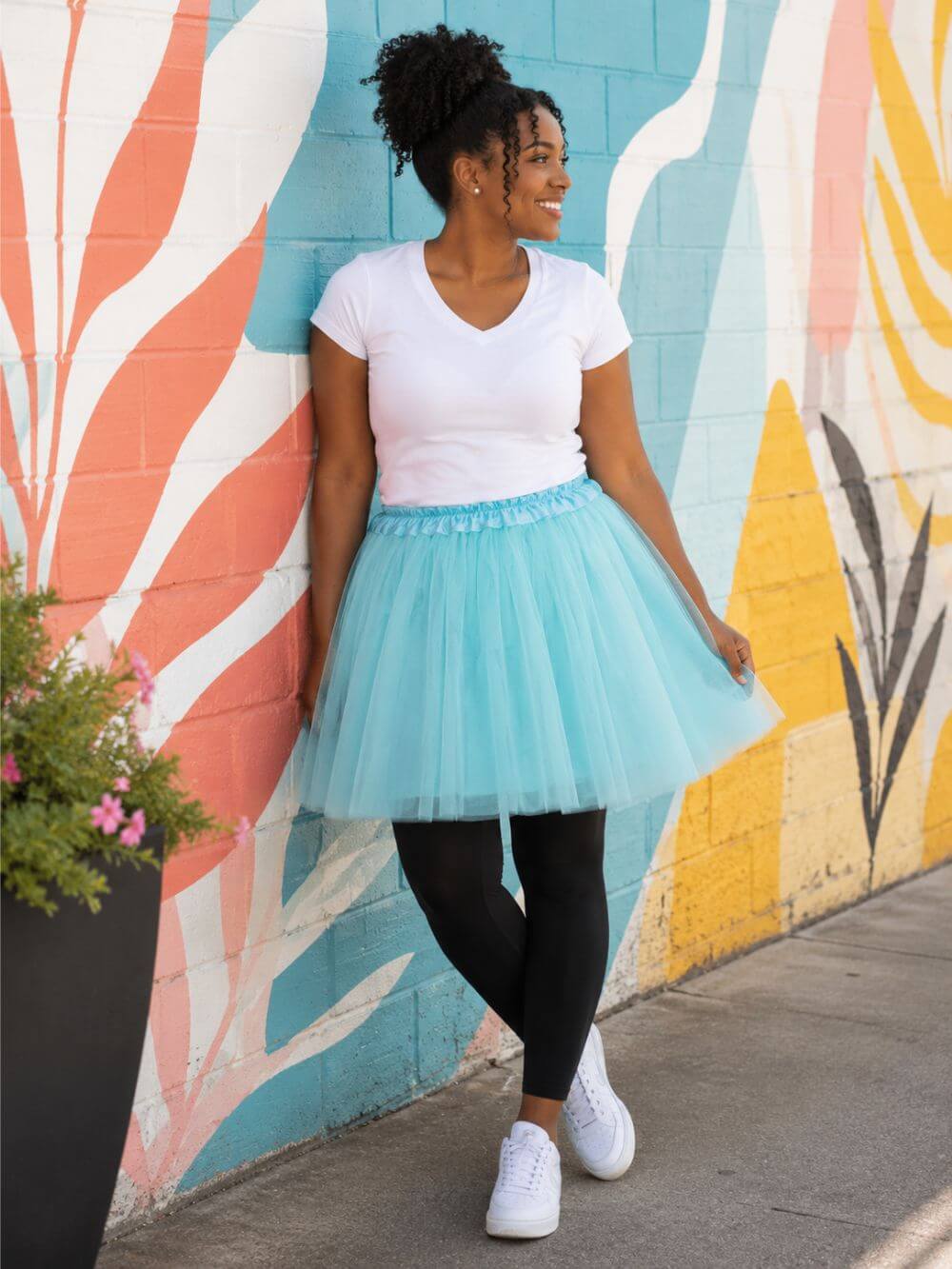 Aqua Blue Tutu Skirt for Women – 3-Layer Tulle Ballet Skirt for Costume, Dress-Up, Dance, & Cosplay