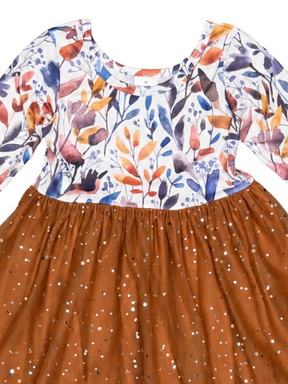 Autumn Breeze Leaf Print Girls Tutu Dress