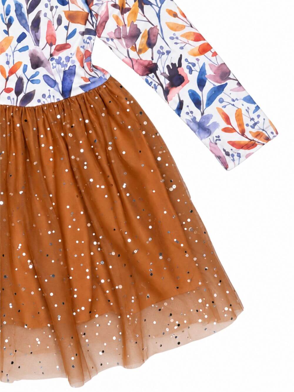 Autumn Breeze Leaf Print Girls Tutu Dress