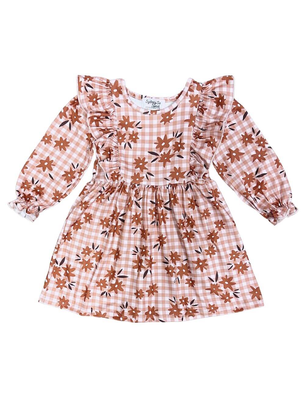 Autumn Floral Ruffle Trim Girls Dress - Sydney So Sweet