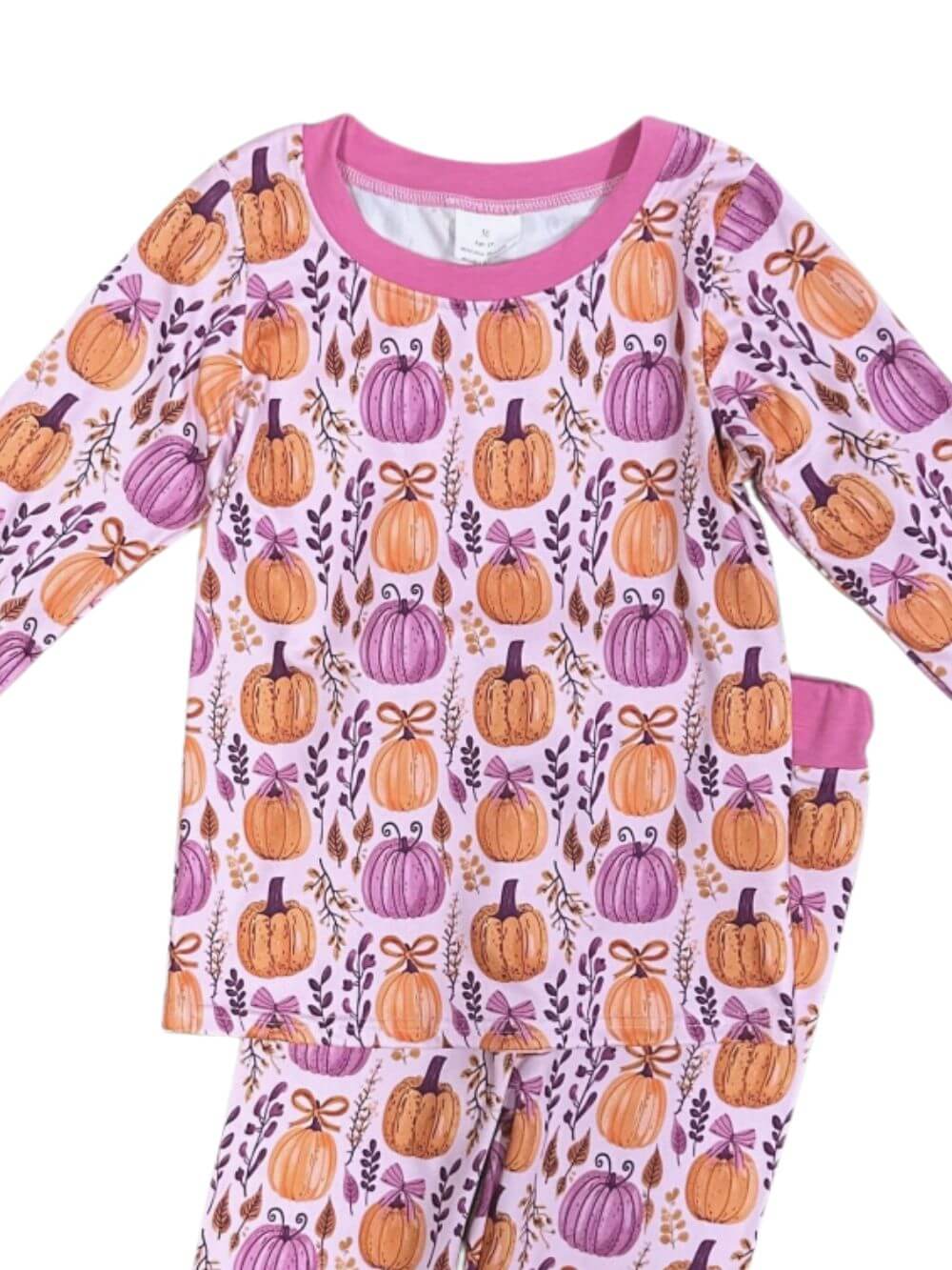Autumn Glow Girls Pumpkin Print Lounge Set - Sydney So Sweet
