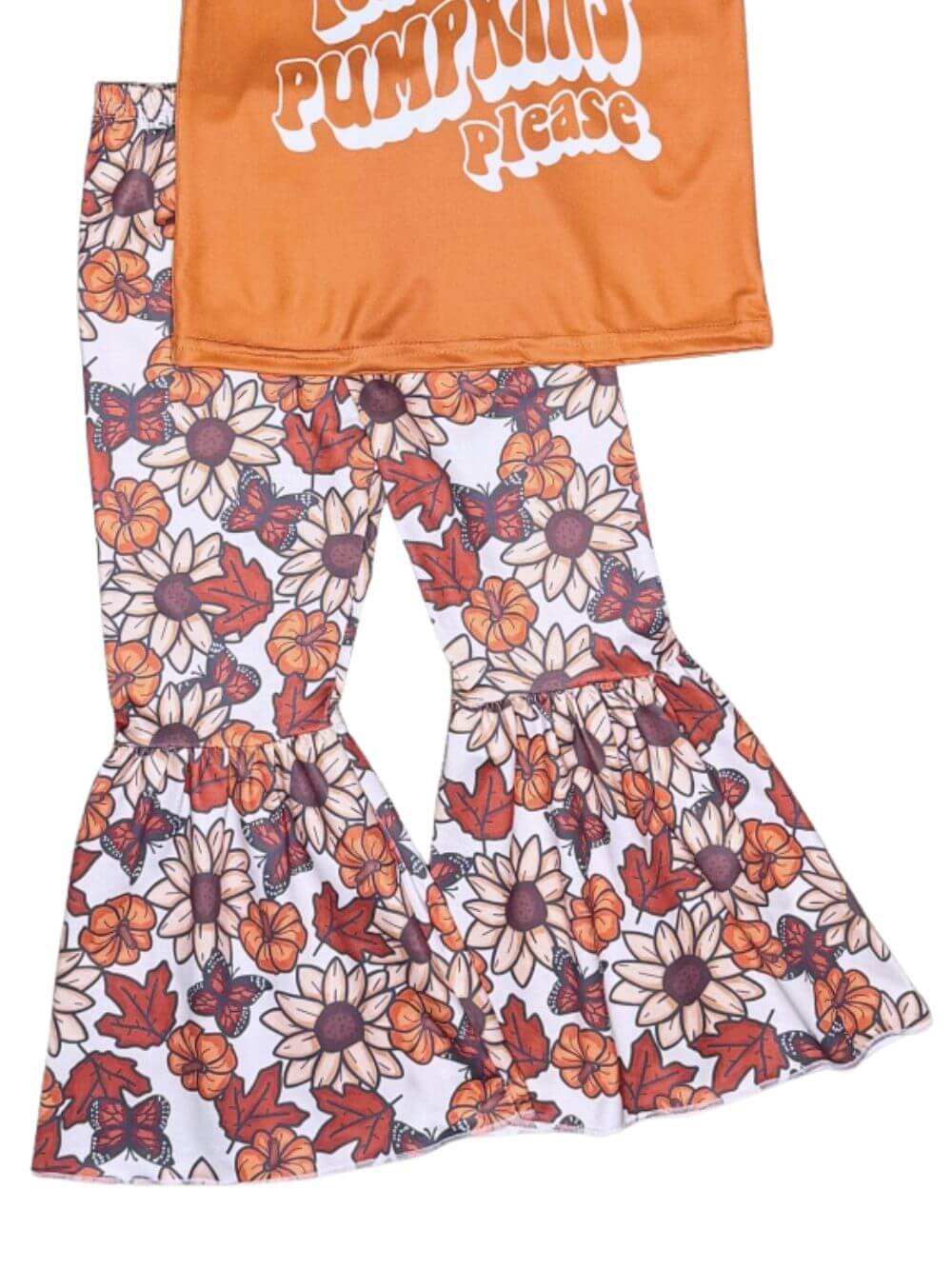 Autumn Leaves & Pumpkins Girls Bell Bottoms Outfit