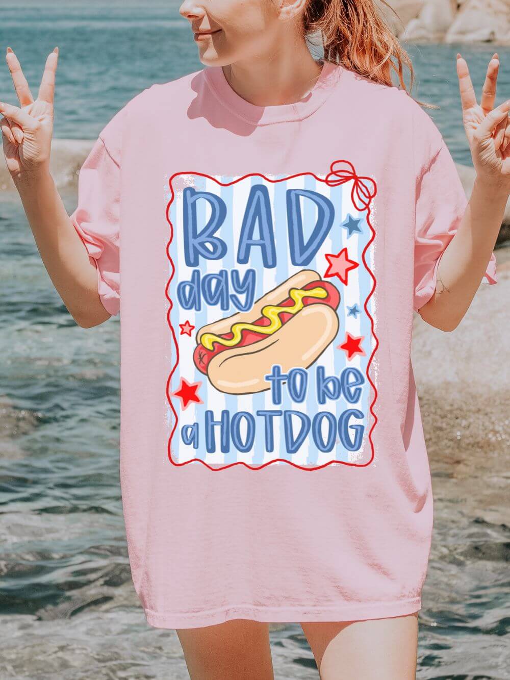 Bad Day to Be a Hotdog T-Shirt Funny Retro Patriotic Graphic Tee