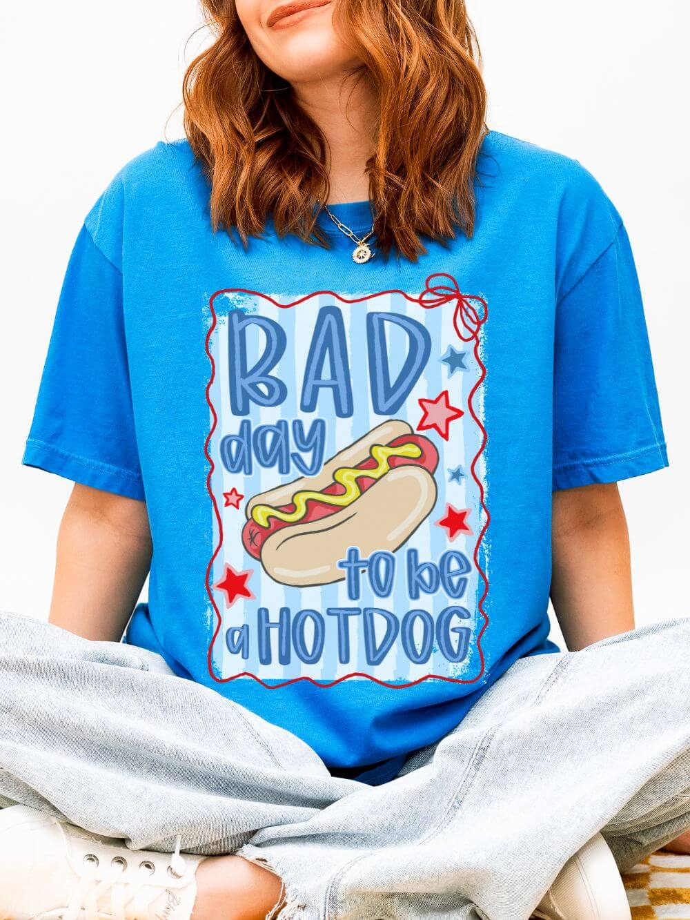 Bad Day to Be a Hotdog T-Shirt Funny Retro Patriotic Graphic Tee