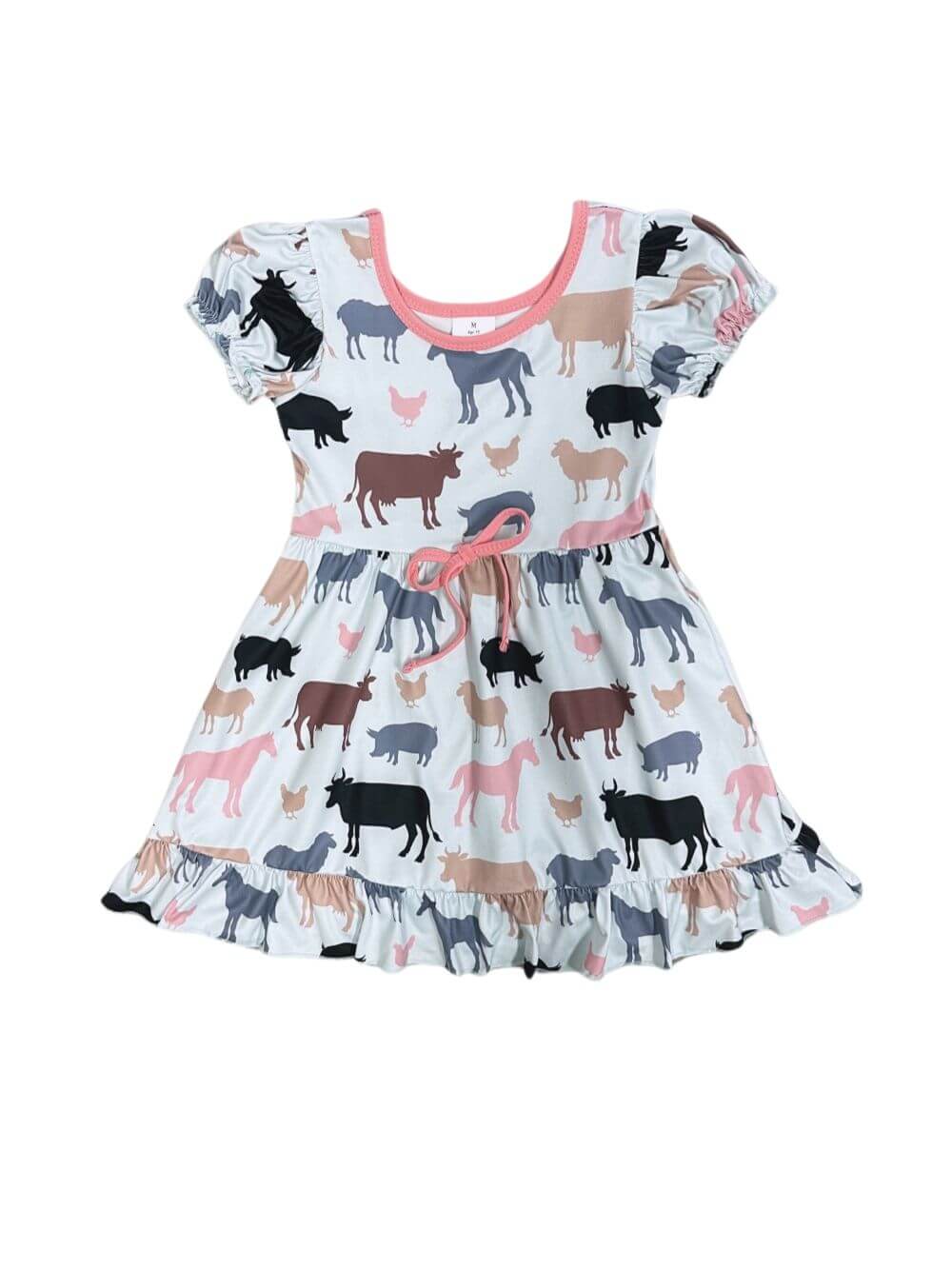 Barnyard Besties Puff Sleeve Girls Dress - Sydney So Sweet