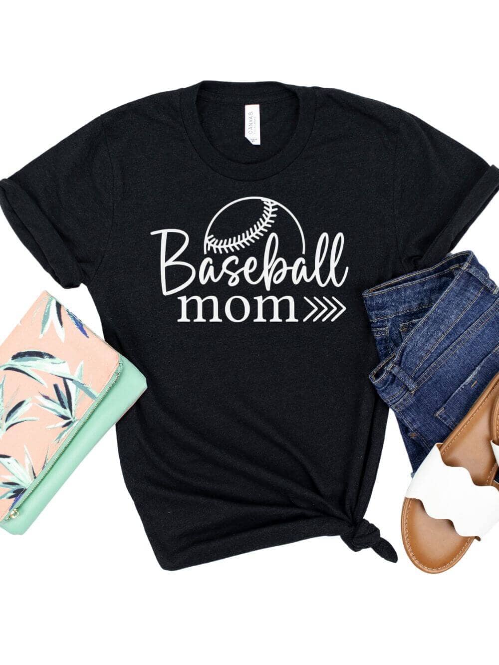 Baseball Mom T-Shirt in 12 Team Colors - Sydney So Sweet