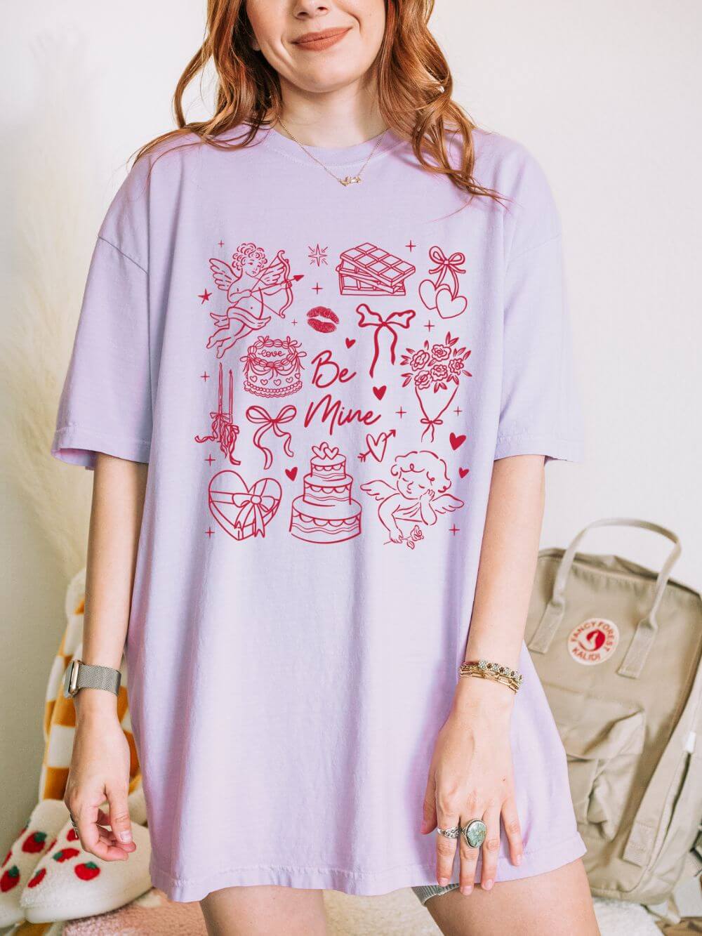 Be Mine Valentine's Day Doodles Cute Graphic Unisex Short Sleeve Tee