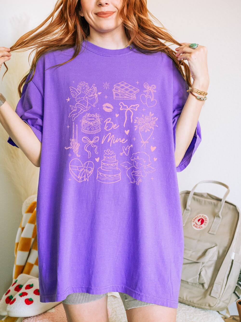 Be Mine Valentine's Day Doodles Cute Graphic Unisex Short Sleeve Tee