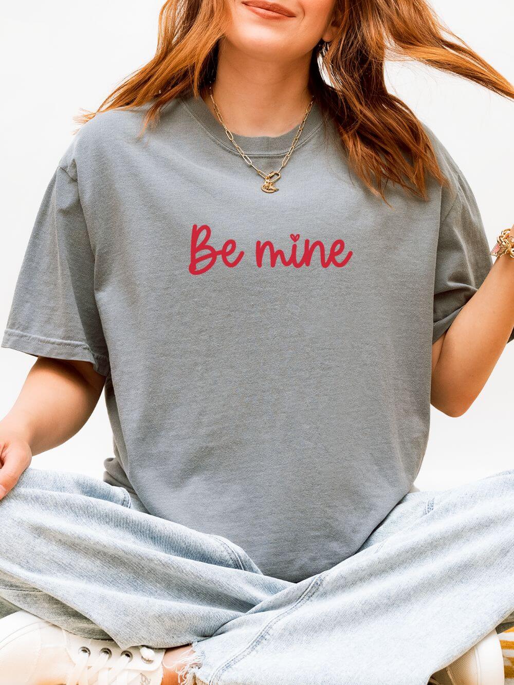Be Mine Valentine's Day Heart Tee Graphic Unisex Shor Sleeve T-Shirt