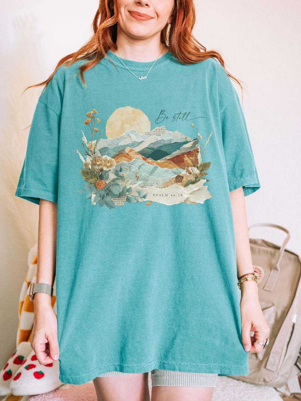 Be Still & Know Psalm & Mountains Graphic T-Shirt Christian Tee