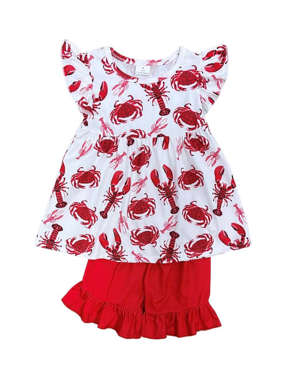 Bell of the Boil Red Lobster & Crab Girls Shorts Outfit - Sydney So Sweet