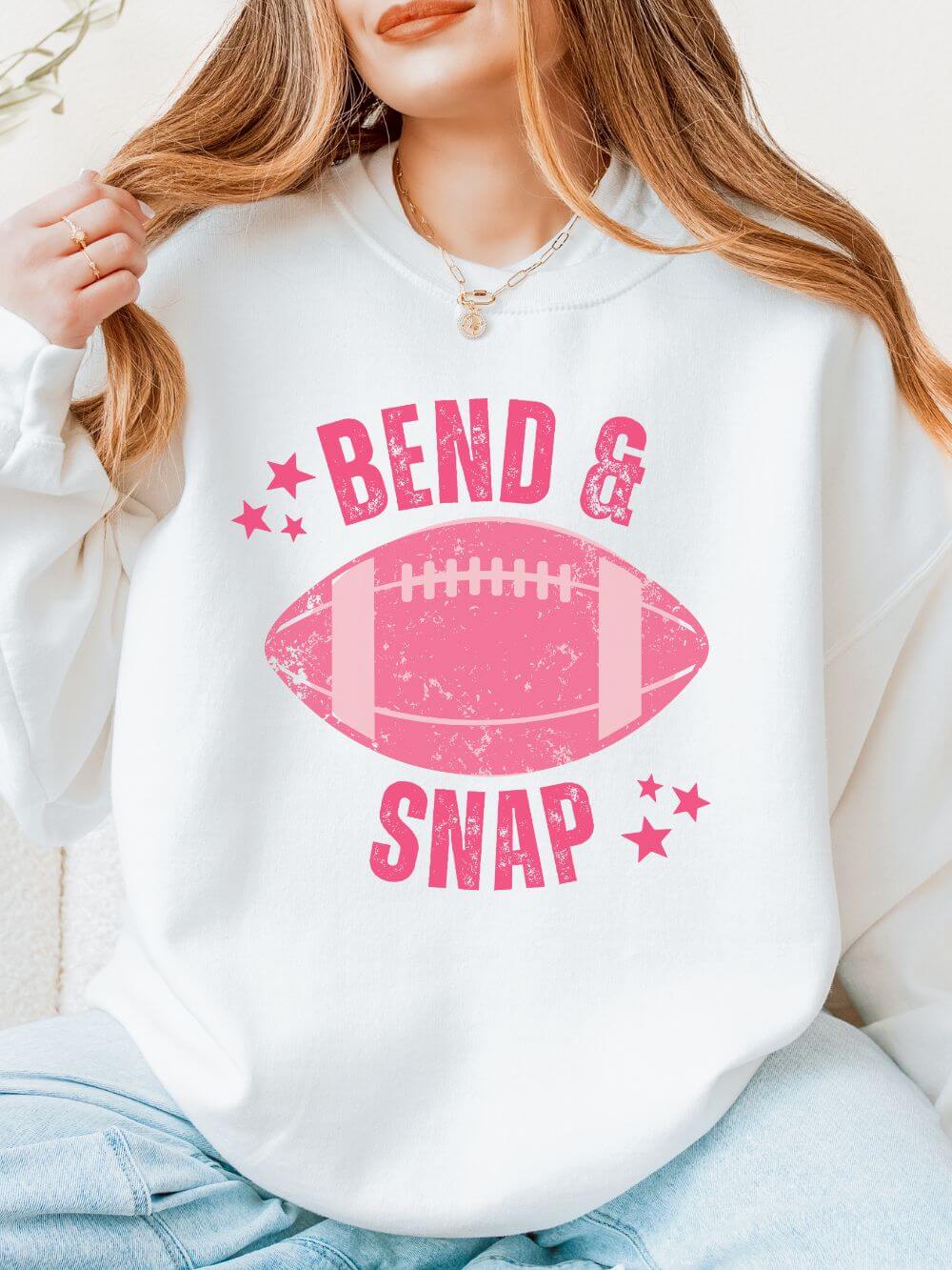 Bend & Snap Football Game Day Cozy Crewneck Heavy Blend Graphic Sweatshirt - Sydney So Sweet