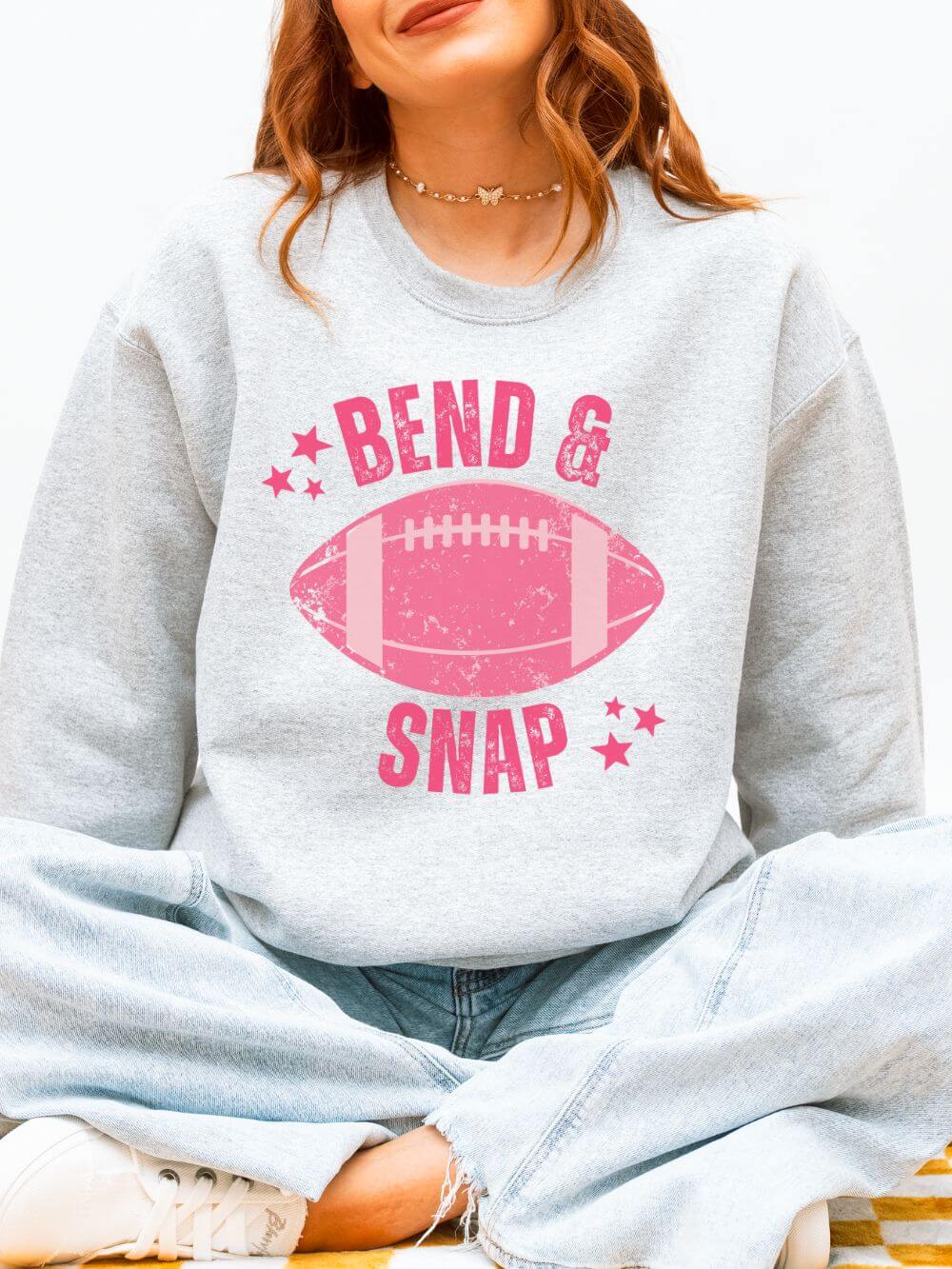 Bend & Snap Football Game Day Cozy Crewneck Heavy Blend Graphic Sweatshirt - Sydney So Sweet
