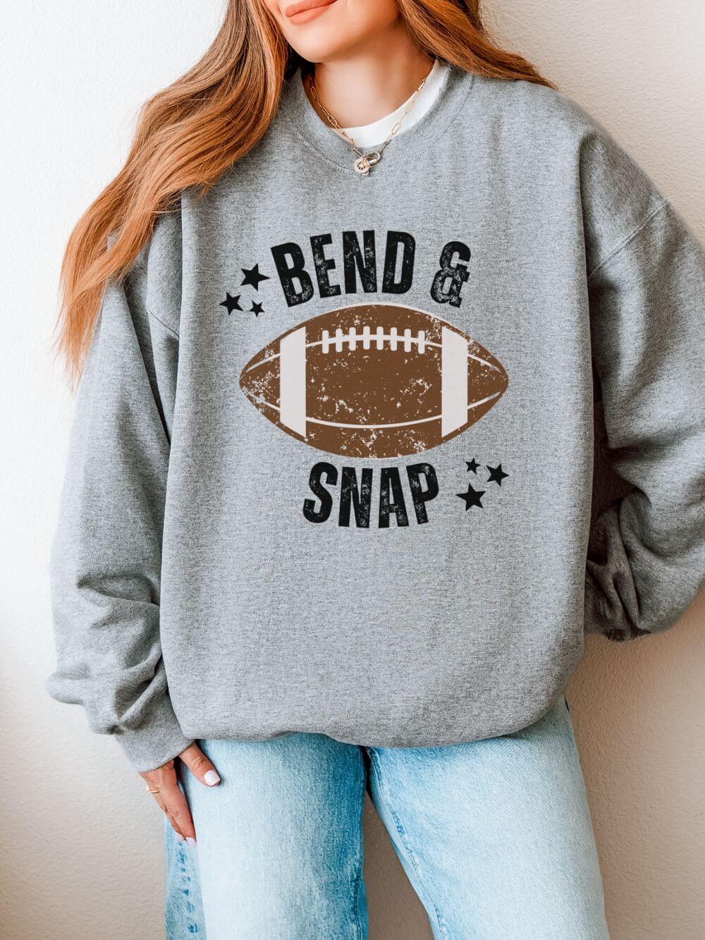 Bend & Snap Football Game Day Cozy Crewneck Heavy Blend Graphic Sweatshirt - Sydney So Sweet