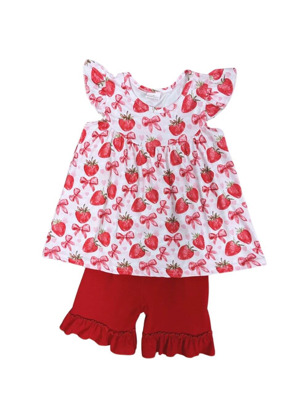 Berries & Bows Coquette Girls Ruffle Shorts Outfit - Sydney So Sweet