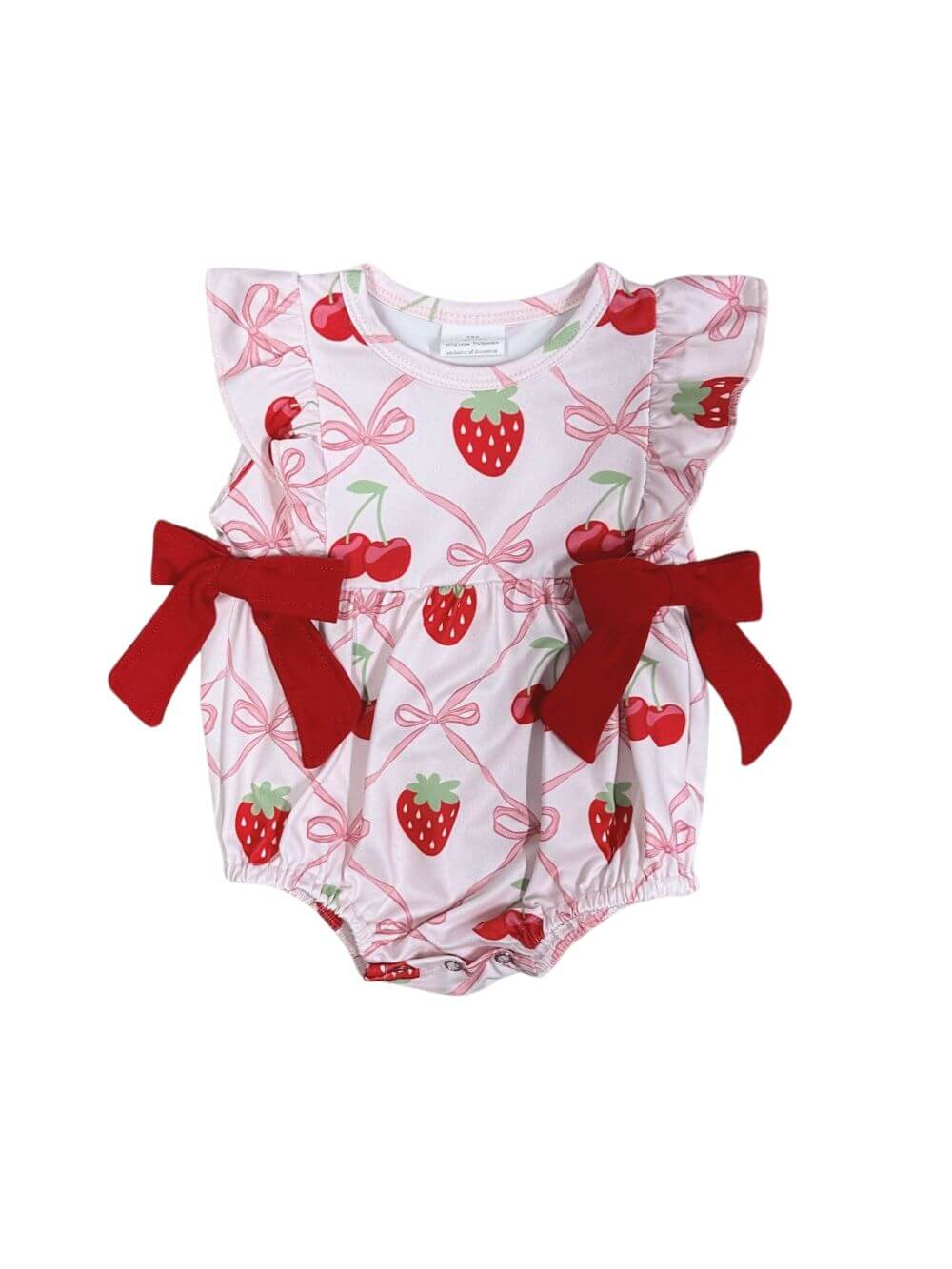 Berries & Bows Girls Ruffle Baby Bubble Romper - Sydney So Sweet
