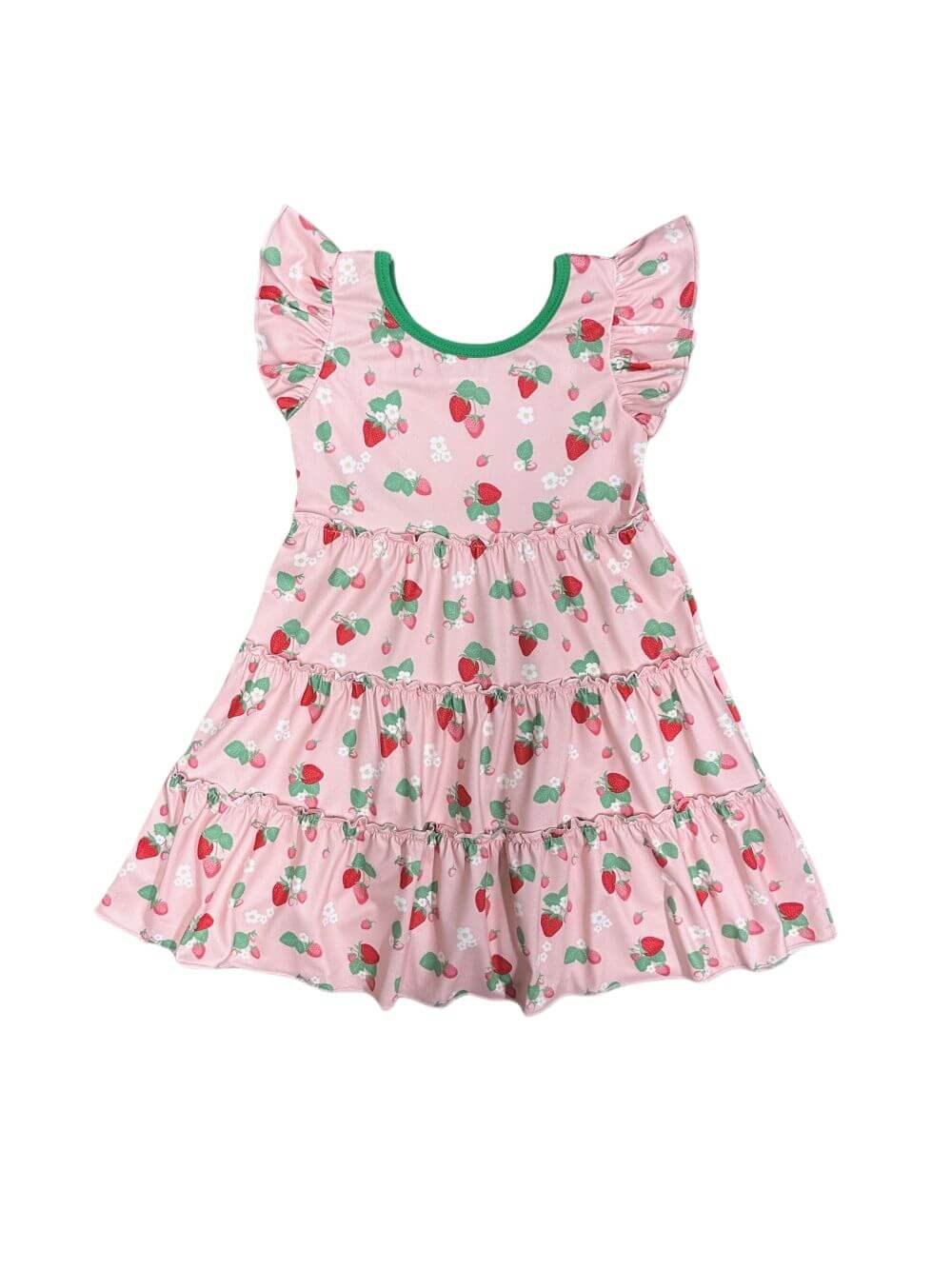 Berry Cute & Twirly Grils Short Sleeve Tiered Dress - Sydney So Sweet