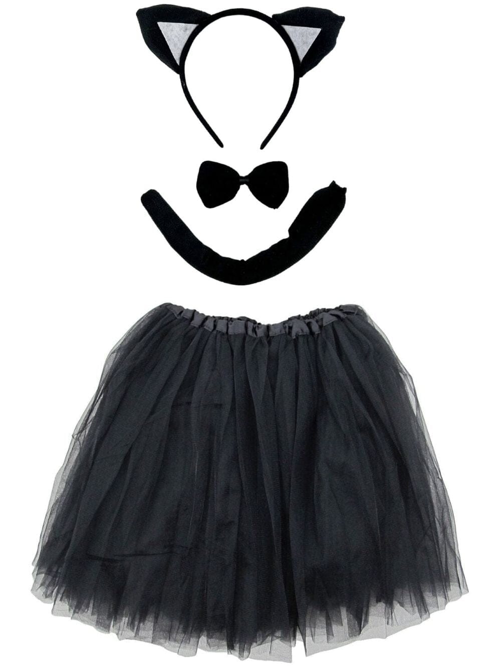 Adult Black Cat Costume - Tutu Skirt, Tail, &amp; Headband Set for Adult or Plus Size - Sydney So Sweet