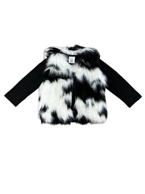 Black & White 2 Piece Girls Fur Vest Set - Sydney So Sweet
