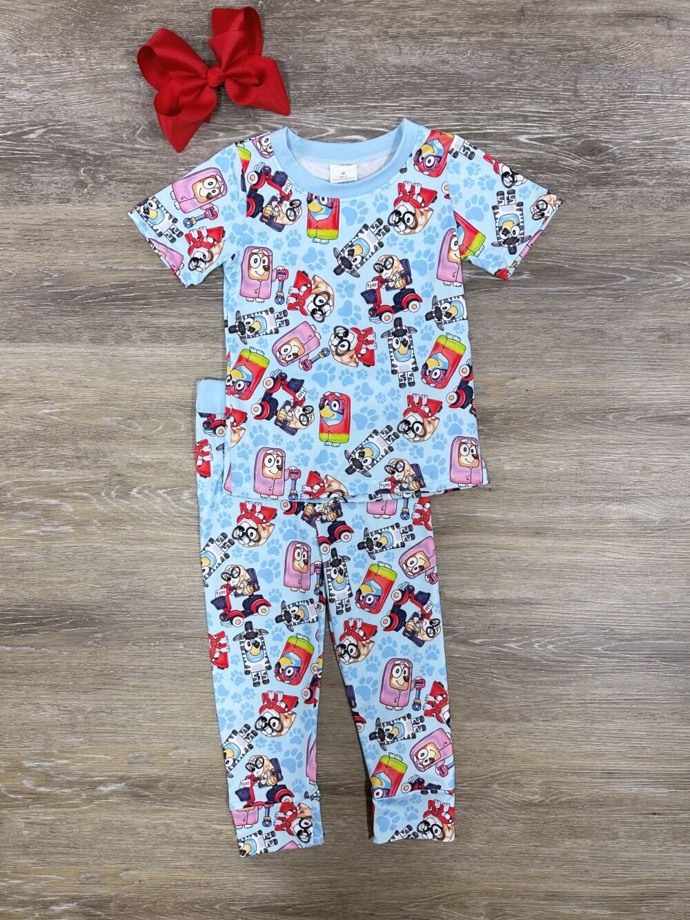 Blue Dog Fun Girls or Boys Pajama Set - Sydney So Sweet