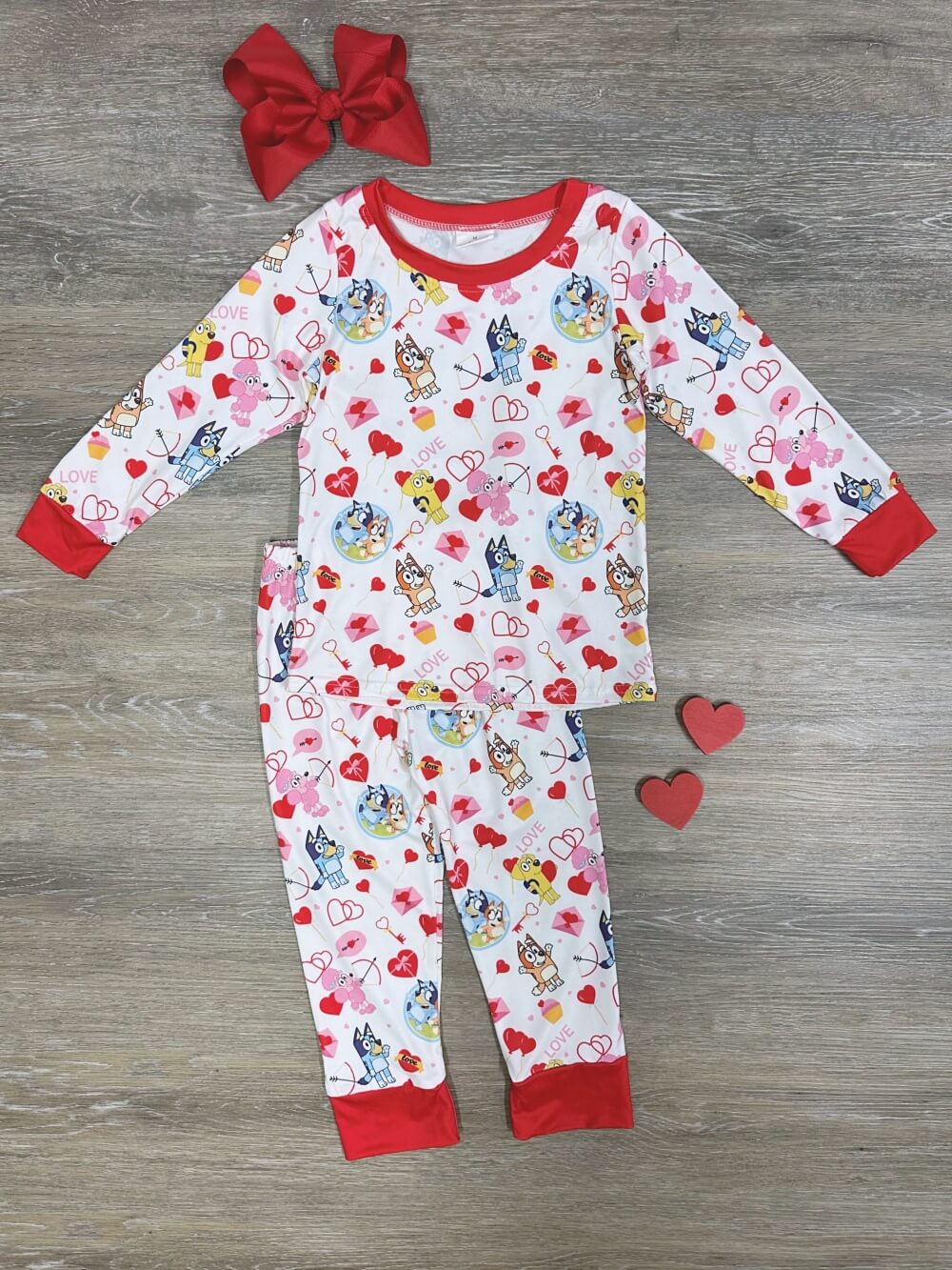 Blue Dog Love Girls or Boys Valentine&#39;s Day Pajamas - Sydney So Sweet