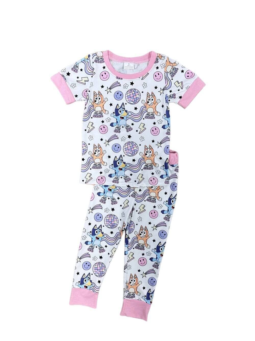 Blue Dog Roller Skate Derby Short Sleeve Pajama Set - Sydney So Sweet