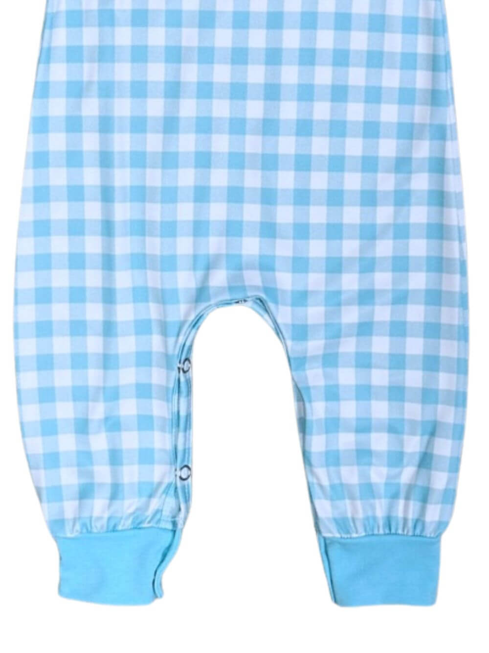 Blue Gingham Christmas Tree Boys Baby Romper - Sydney So Sweet