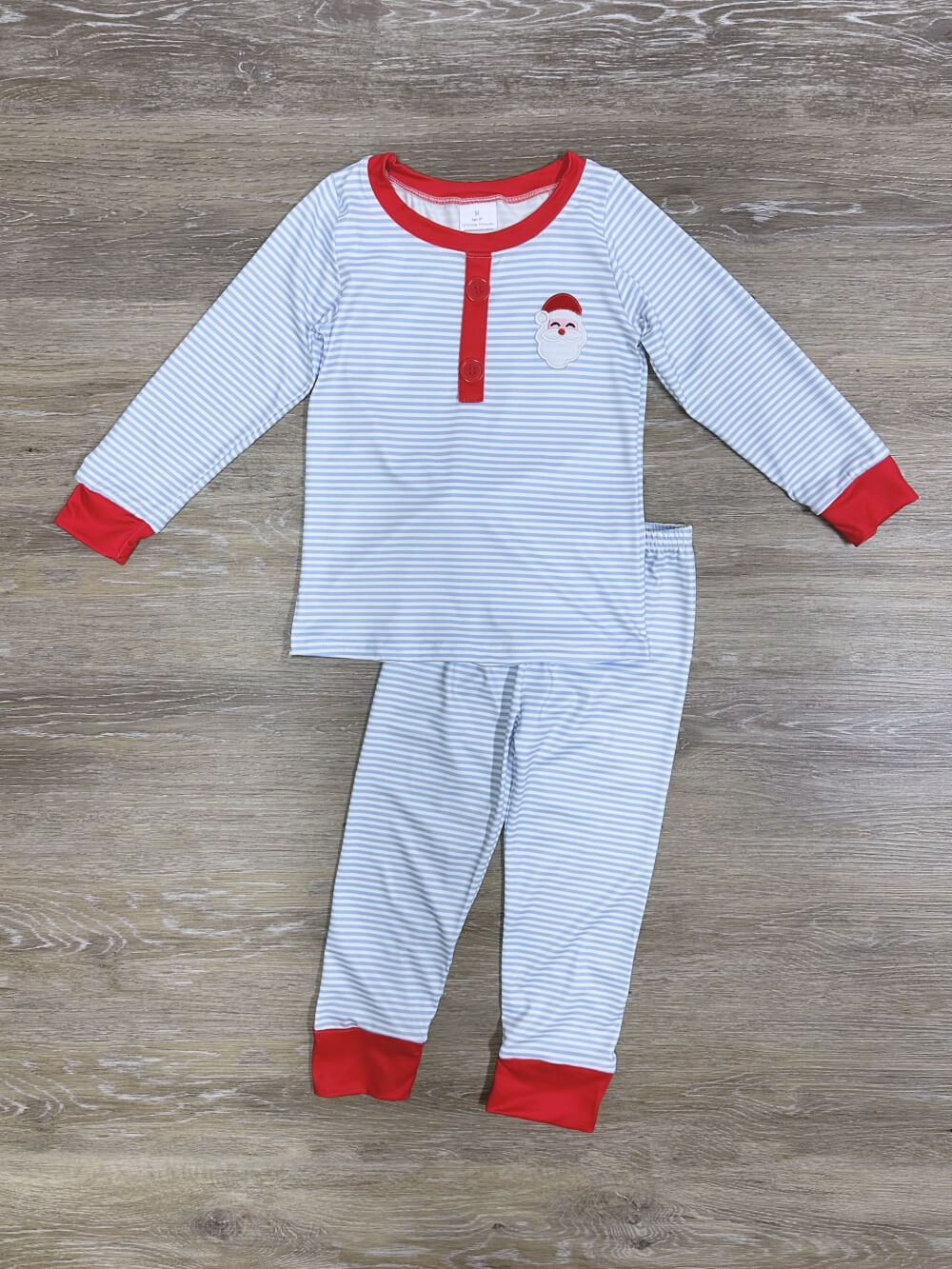 Blue Striped Santa Claus Boys Christmas Pajamas Sydney So Sweet